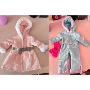 GUC American Girl Snowsuit and Pink Coat Lot